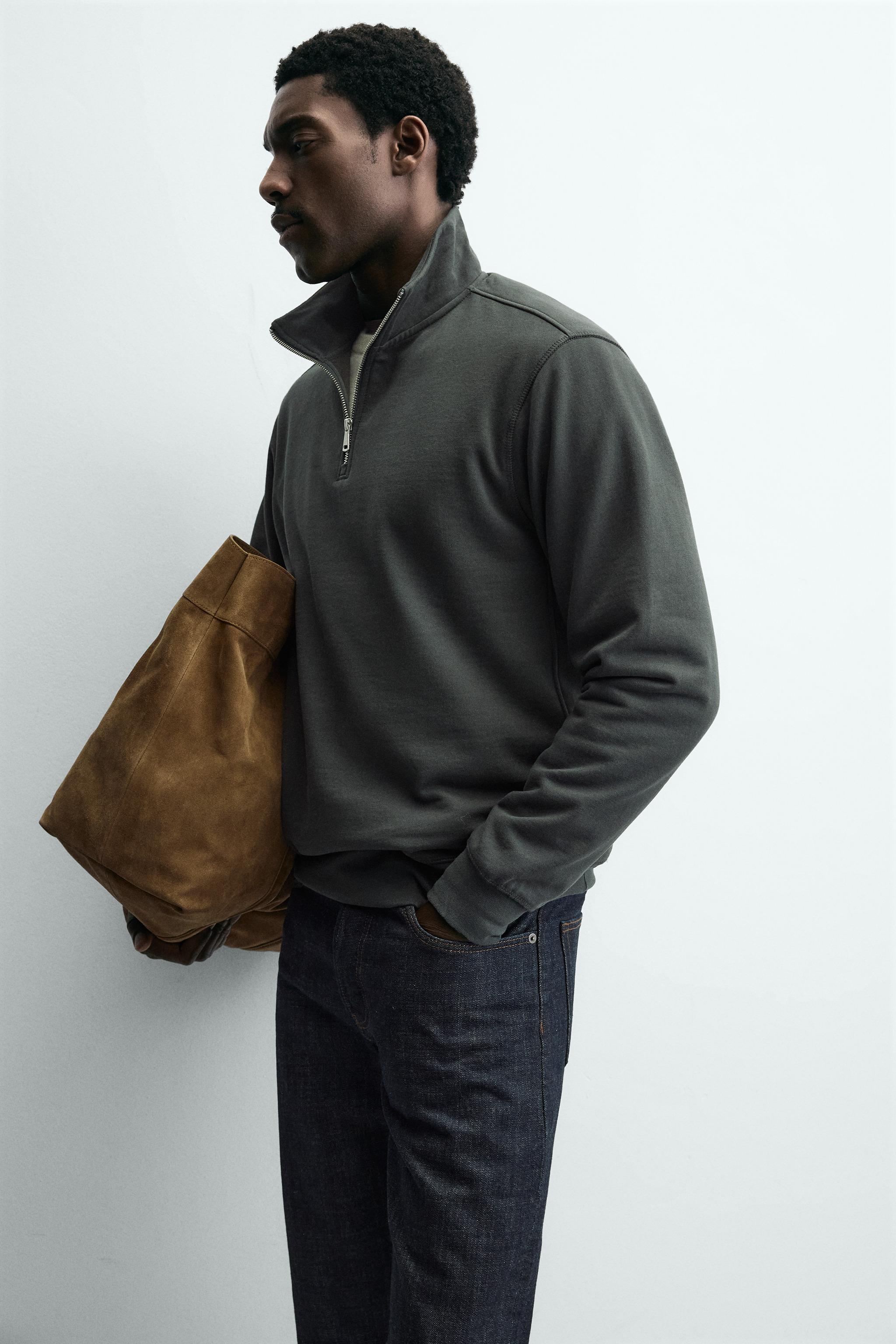 BASIC QUARTER-ZIP SWEATSHIRT